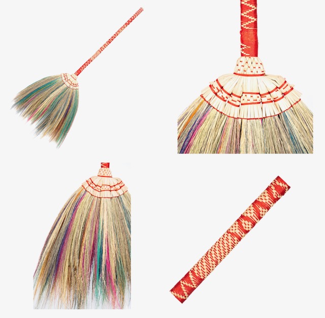Thai Elegance: Handcrafted Natural Grass Broom with Exquisite Embroidery and Woven Nylon Thread Handle – Traditional Craftsmanship for Modern Living - Image 2