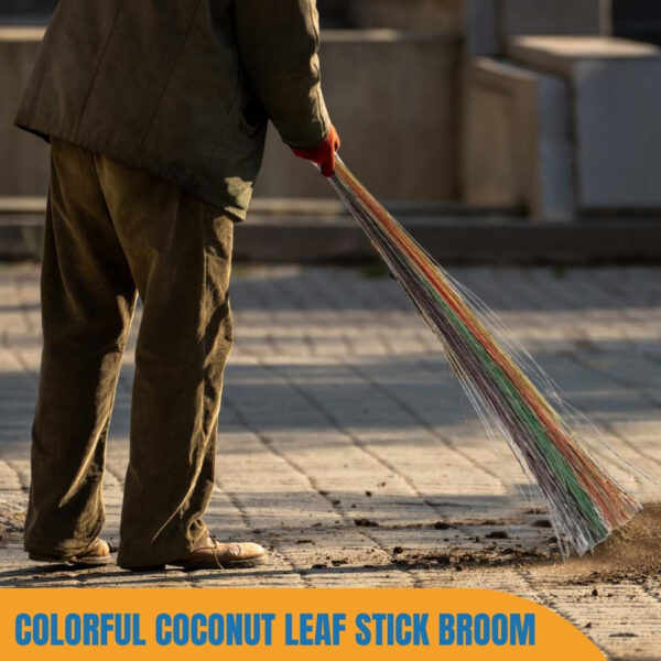 SN SKENNOVA Eco-Friendly & Sustainable Push Brooms, Indoor and Outdoor, Commercial, Heavy Duty, Durable & Long Lasting, Coconut Leaf Stick, 1 Count - Image 5